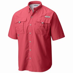 Columbia PFG Bahama™ II Shortärmad Skjorta Herr Röda (DQRSX9021)